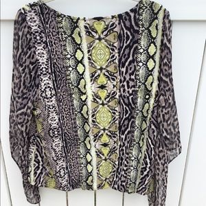 Alfani Blouse PL Animal Print Top Black White main image 1